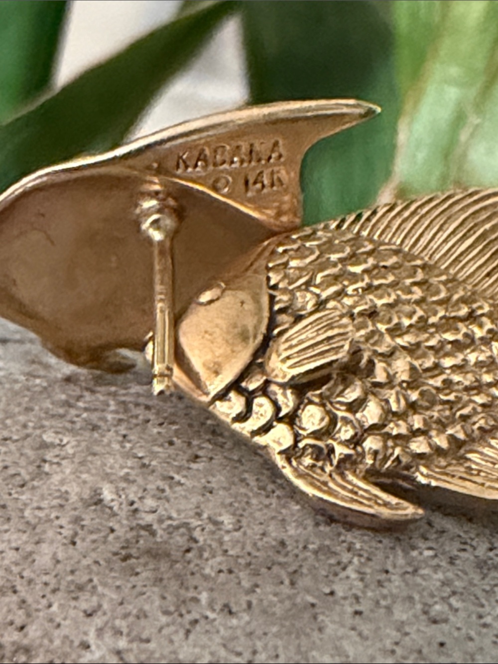 Kabana 14k gold fish earrings